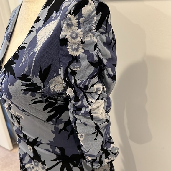 White House Black Market Shirred Mesh Midi Dress - Picture 8 of 12